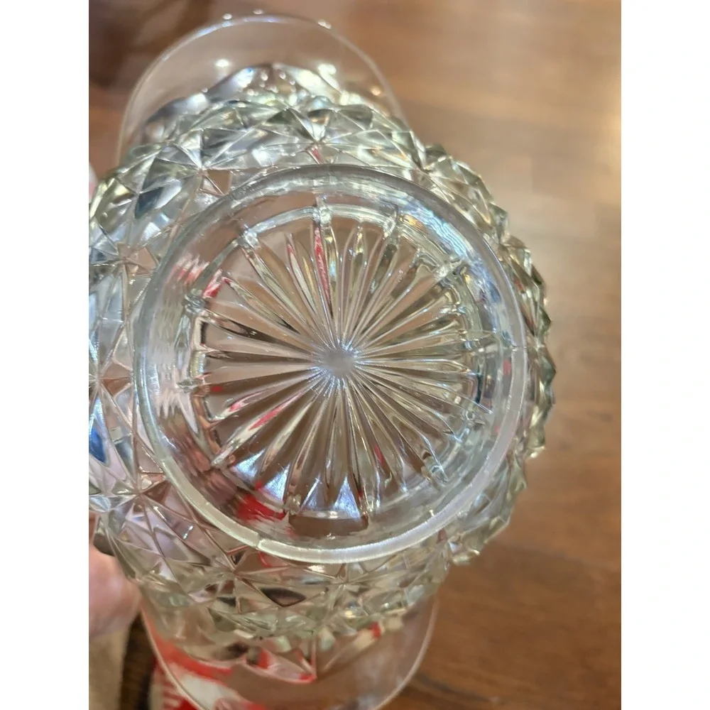 Tiffin Franciscan Glass Basket Williamsburg Pressed Clear Flower Arrangement
